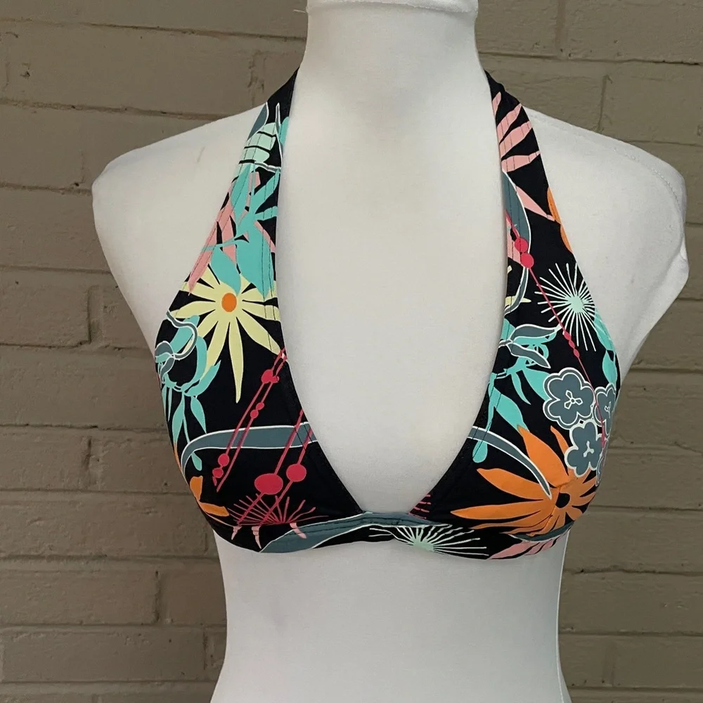 Calvin Klein  modern floral print black bikini S
